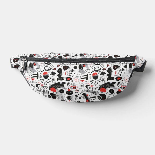 Abstract Shapescape Pattern Fanny Pack (Lay Down)