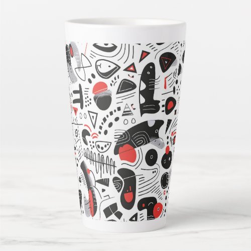 Abstract Shapescape Pattern Latte Mug