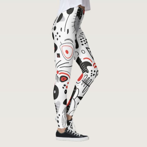 Abstract Shapescape Pattern Leggings