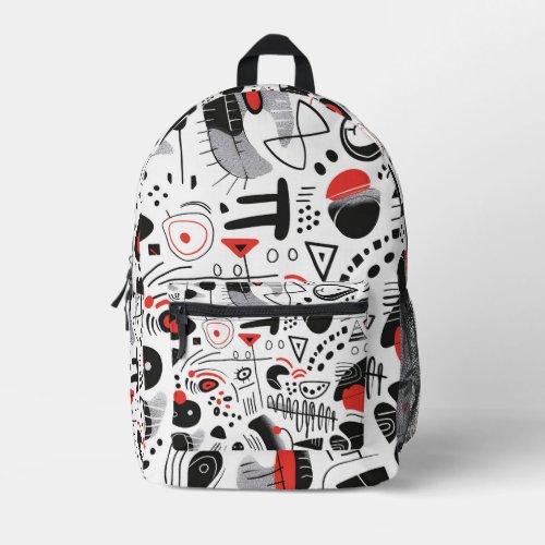 Abstract Shapescape Pattern Printed Backpack