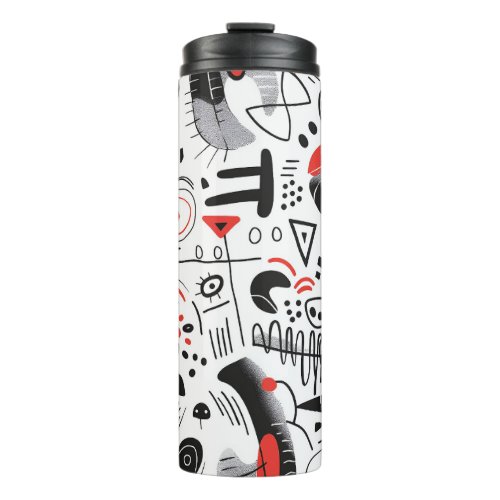 Abstract Shapescape Pattern Thermal Tumbler