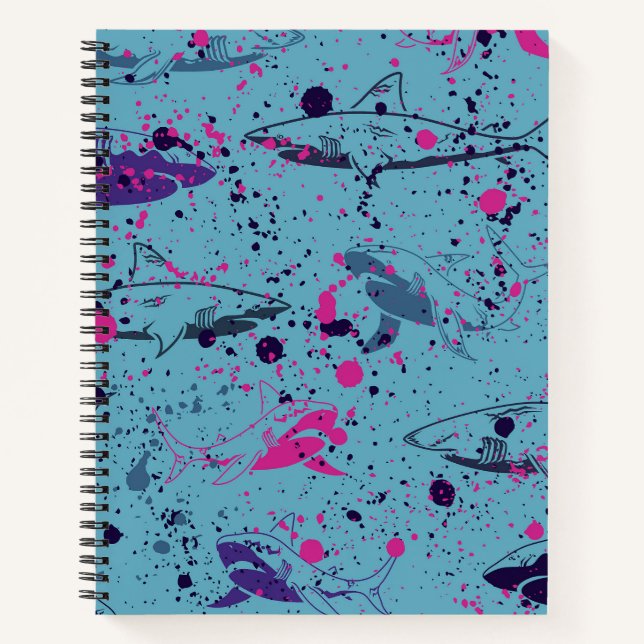 Abstract Sharks Notebook (Front)