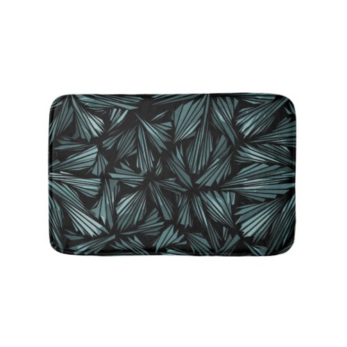 Abstract Shattered Glass Blue Pattern Bath Mat