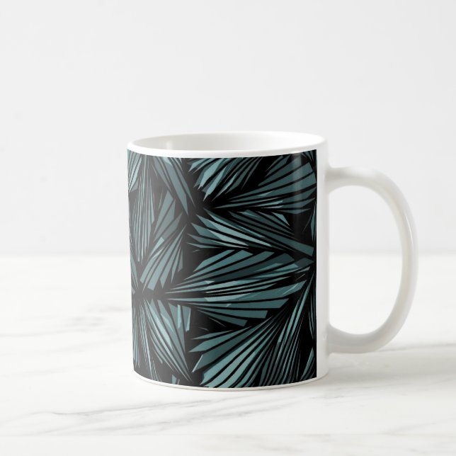 Abstract Shattered Glass Blue Pattern Coffee Mug (Right)