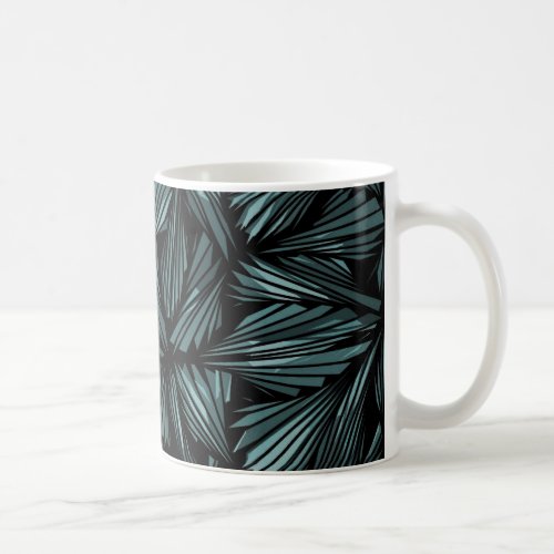 Abstract Shattered Glass Blue Pattern Coffee Mug