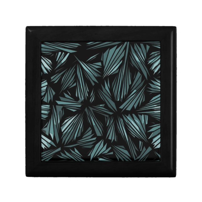 Abstract Shattered Glass Blue Pattern Keepsake Box (Front)