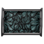 Abstract Shattered Glass Blue Pattern Serving Tray