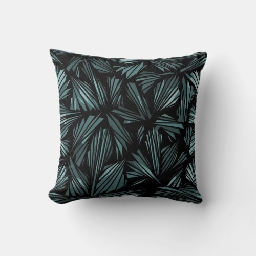 Abstract Shattered Glass Blue Pattern Throw Pillow