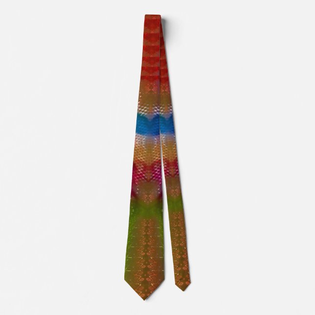 Abstract Shimmering Optical Illusion Colorful Neck Tie (Front)