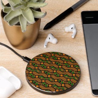 Abstract Shimmy Wood Pattern Wireless Charger