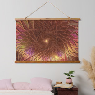 Abstract Shining Brown Plant Striking Fractal Art Hanging Tapestry