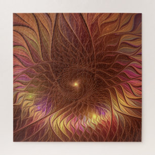 Abstract Shining Brown Plant Striking Fractal Art Jigsaw Puzzle