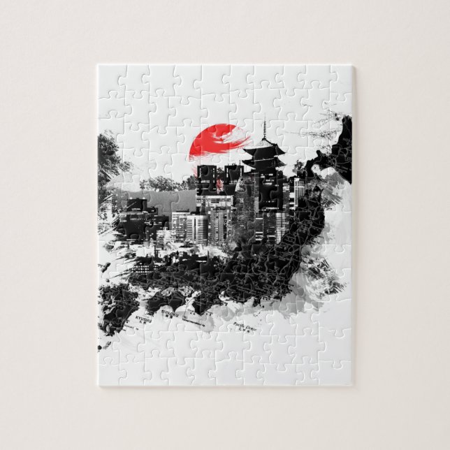 abstract shinjuku japan Tokyo Jigsaw Puzzle (Vertical)