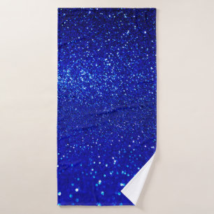 Abstract shiny blue glitter background bath towel