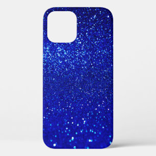 Abstract shiny blue glitter background iPhone 12 case