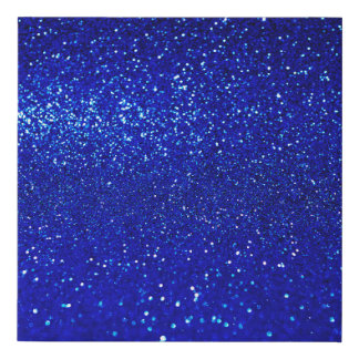 Abstract shiny blue glitter background faux canvas print
