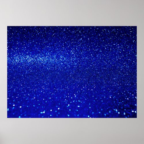 Abstract shiny blue glitter background poster
