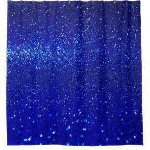 Abstract shiny blue glitter background shower curtain