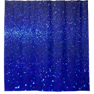 Abstract shiny blue glitter background shower curtain