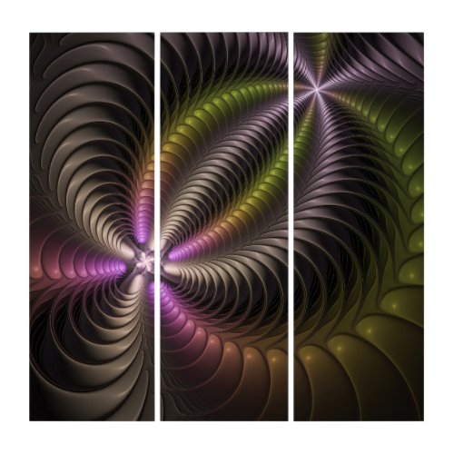 Abstract Shiny Trippy Colorful 3D Fractal Art