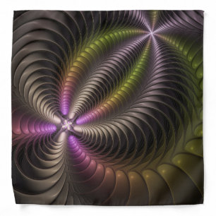 Abstract Shiny Trippy Colorful 3D Fractal Art Bandana