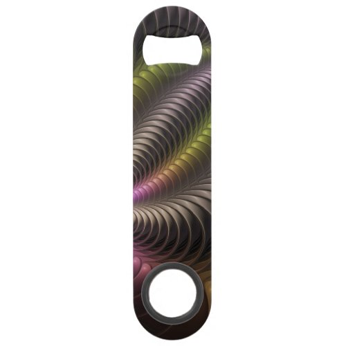Abstract Shiny Trippy Colorful 3D Fractal Art Bar Key