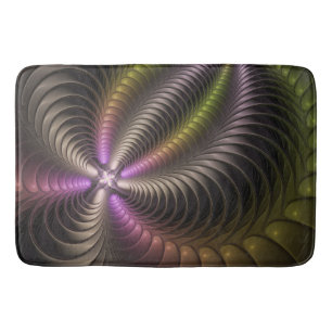 Abstract Shiny Trippy Colorful 3D Fractal Art Bath Mat