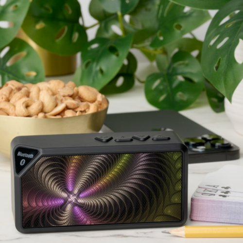 Abstract Shiny Trippy Colorful 3D Fractal Art Bluetooth Speaker