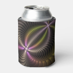 Abstract Shiny Trippy Colorful 3D Fractal Art Can Cooler