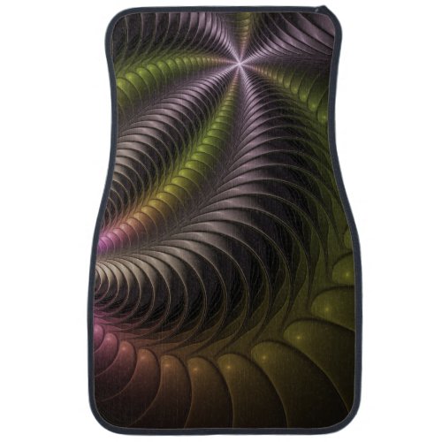 Abstract Shiny Trippy Colorful 3D Fractal Art Car Floor Mat