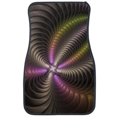 Abstract Shiny Trippy Colorful 3D Fractal Art Car Floor Mat