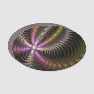 Abstract Shiny Trippy Colorful 3D Fractal Art Car Magnet