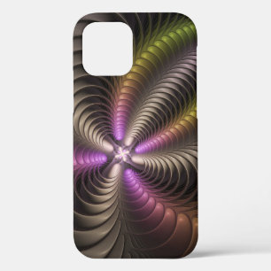 Abstract Shiny Trippy Colorful 3D Fractal Art iPhone 12 Case