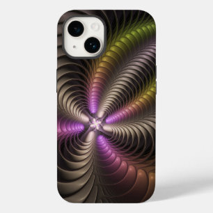 Abstract Shiny Trippy Colorful 3D Fractal Art Case-Mate iPhone 14 Case
