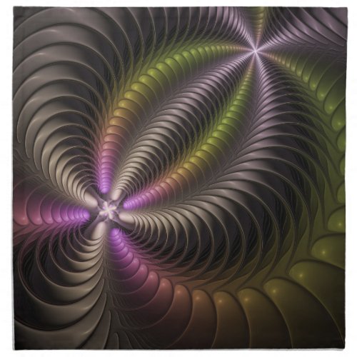 Abstract Shiny Trippy Colorful 3D Fractal Art Cloth Napkin
