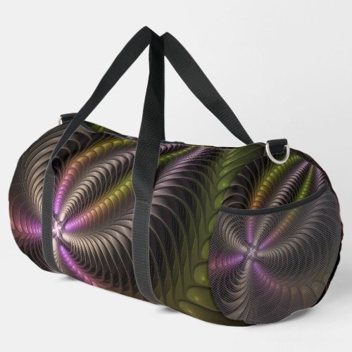 Abstract Shiny Trippy Colorful 3D Fractal Art Duffle Bag
