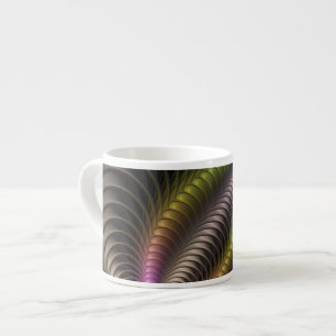 Abstract Shiny Trippy Colorful 3D Fractal Art Espresso Cup
