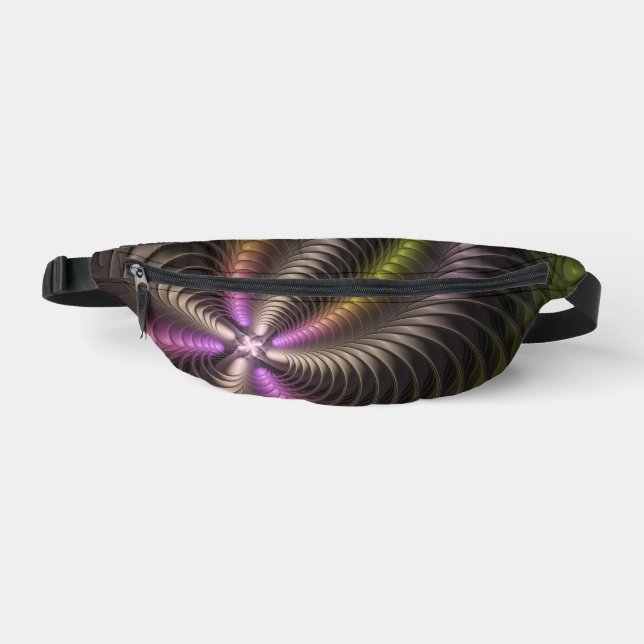 Abstract Shiny Trippy Colorful 3D Fractal Art Fanny Pack (Front)