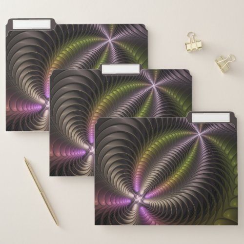 Abstract Shiny Trippy Colorful 3D Fractal Art File Folder