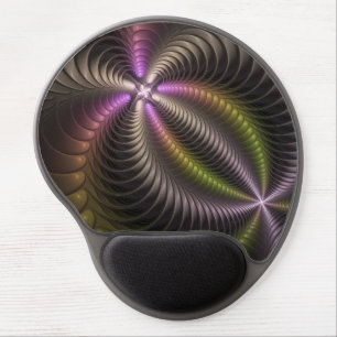 Abstract Shiny Trippy Colorful 3D Fractal Art Gel Mouse Pad