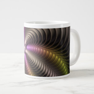 Abstract Shiny Trippy Colorful 3D Fractal Art Giant Coffee Mug