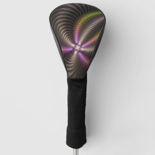 Abstract Shiny Trippy Colorful 3D Fractal Art Golf Head Cover