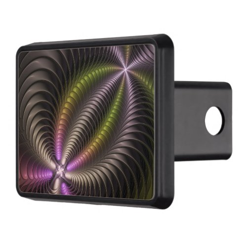 Abstract Shiny Trippy Colorful 3D Fractal Art Hitch Cover