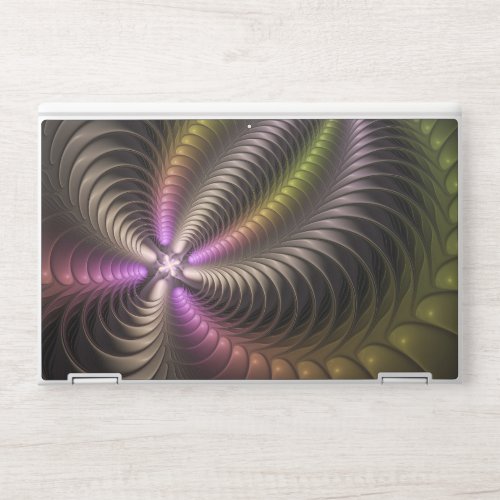 Abstract Shiny Trippy Colorful 3D Fractal Art HP Laptop Skin