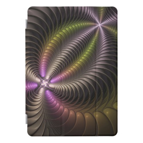 Abstract Shiny Trippy Colorful 3D Fractal Art iPad Pro Cover