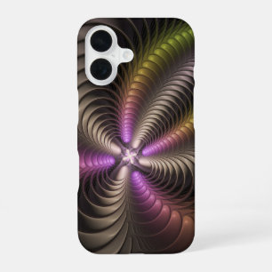 Abstract Shiny Trippy Colorful 3D Fractal Art iPhone 16 Case