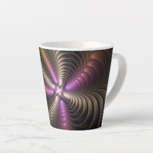 Abstract Shiny Trippy Colorful 3D Fractal Art Latte Mug