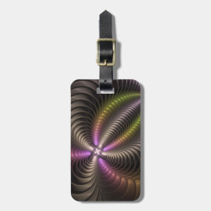 Abstract Shiny Trippy Colorful 3D Fractal Art Luggage Tag