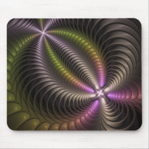 Abstract Shiny Trippy Colorful 3D Fractal Art Mouse Pad