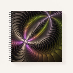 Abstract Shiny Trippy Colorful 3D Fractal Art Notebook